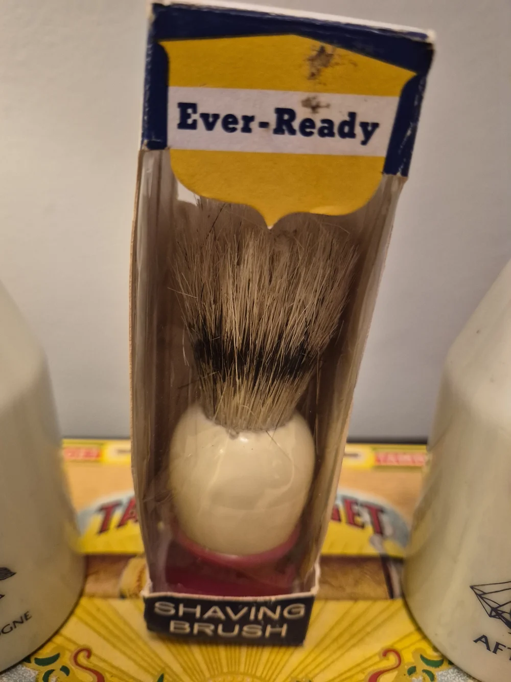 Old Spice White After Shave And Cologne With Ever-ready Brush And Straight Razor